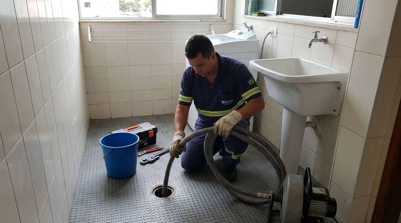 Desentupimento de ralo residencial em Caruaru‑PE