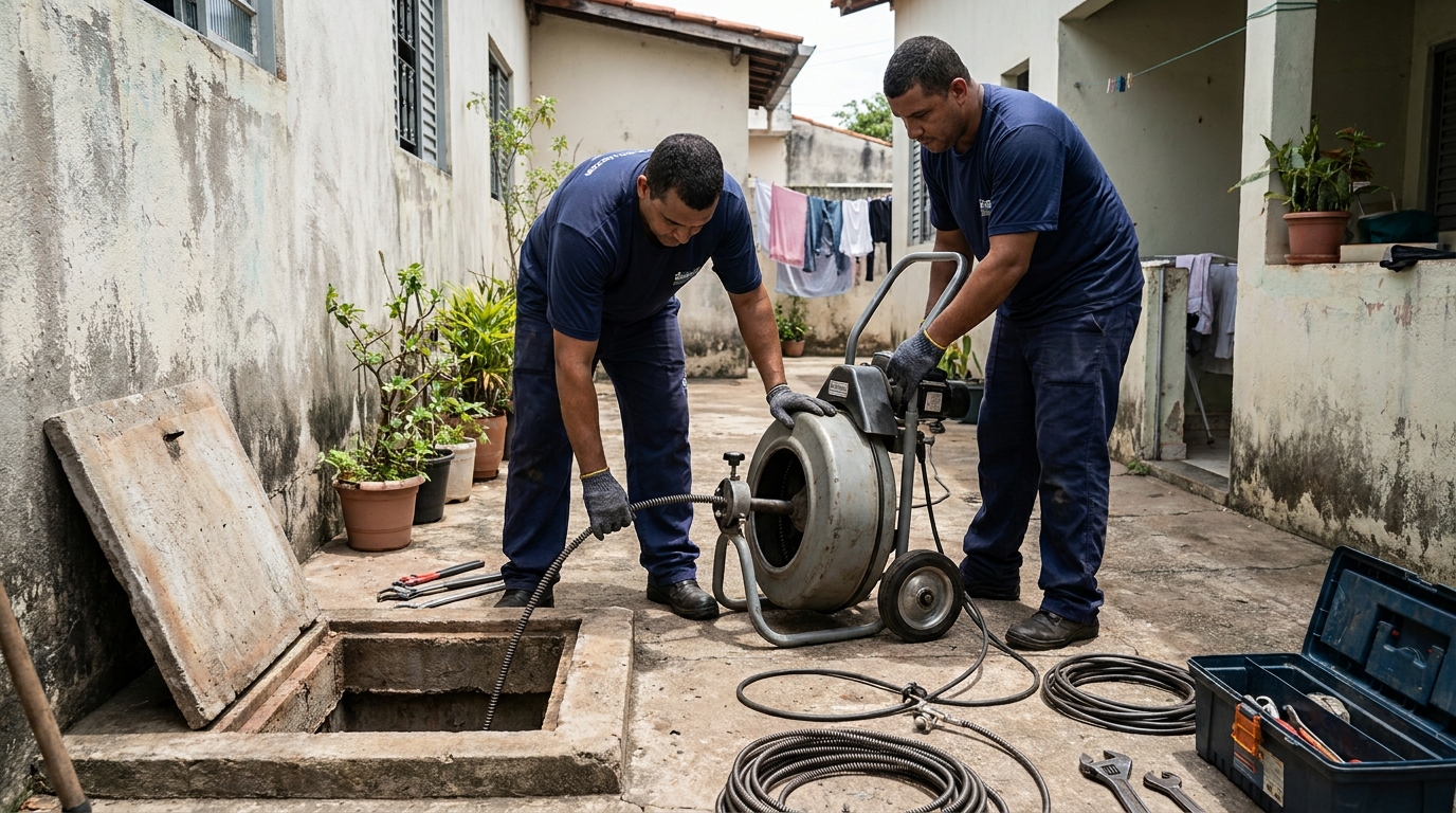 Desentupimento de rede de esgoto em Caruaru‑PE