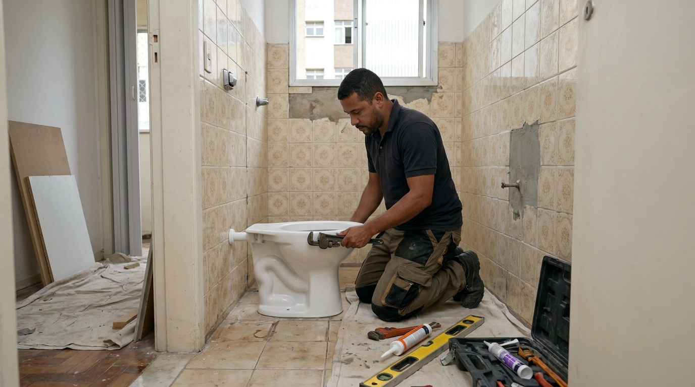 Instalação de vaso sanitário profissional em Caruaru‑PE
