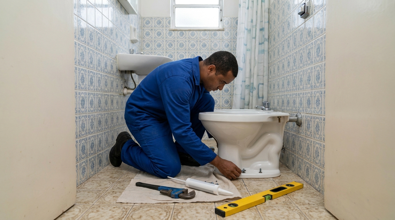 Instalação de vaso sanitário residencial em Caruaru‑PE